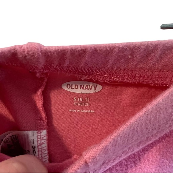Old Navy Light Pink Knit Leggings Small 6-7 Knotted Hole at Hem Pull On Stretch - Picture 5 of 5